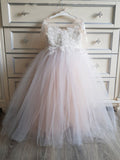 Lovely Tulle Lace Flower Girl Dress Wedding Party with Appliques
