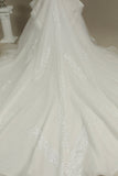 Luxury Floral Lace Bridal Gown Crew Neck Long Sleeves Aline Spring Garden Ball Gown