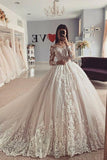 Luxury Off The Shoulder Tulle Ivory Lace Appliques Ball Gown Wedding Dresses