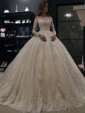 Luxury Off The Shoulder Tulle White Lace Appliques Ball Gown Wedding Dresses