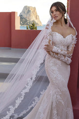 Mermaid Long Sleeve Off the Shoulder Wedding Dress