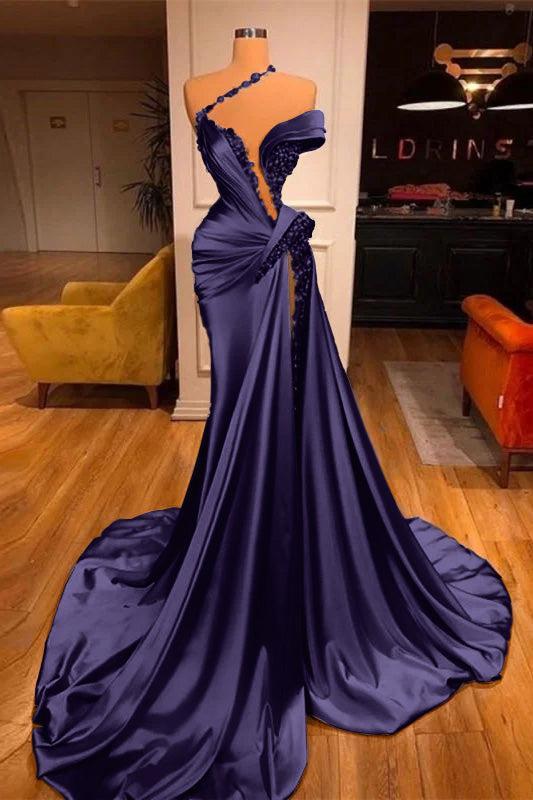 Mermaid Off the Shoulder Sleeveless Evening Formal Dress Long Beadings With Split