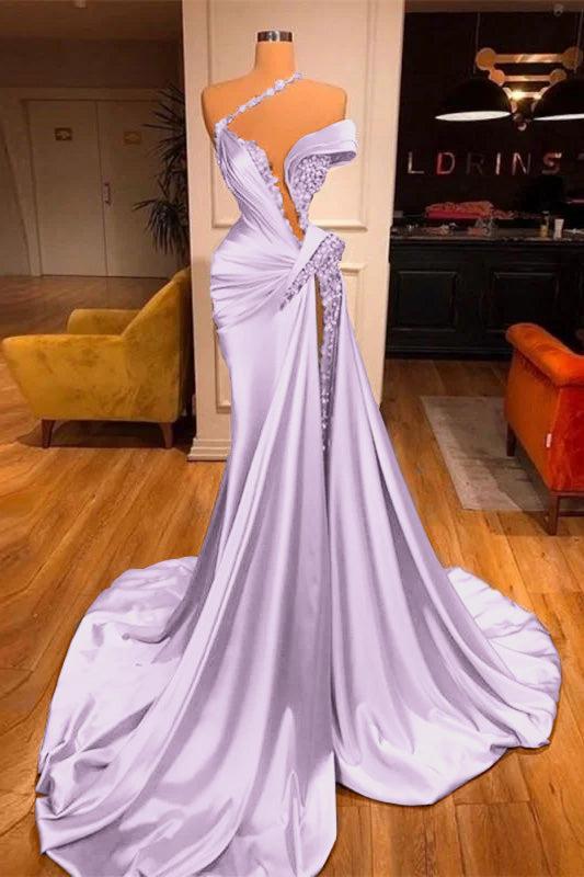 Mermaid Off the Shoulder Sleeveless Evening Formal Dress Long Beadings With Split