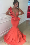 Mermaid One Shoulder Beading Sexy Prom Dresses | Sleeveless Sequins Evening Dress BA9782