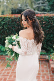 Mermaid Sheer Tulle Wedding Dresses | Elegant Lace Long Sleeves Bridal Gowns