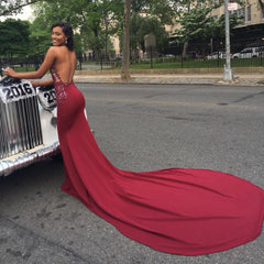 Mermaid Sleeveless Newest Beaded Appliques Prom Dress