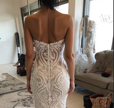 Mermaid Sweetheart Beach Wedding Dresses | Sheer Tulle Lace Bridal Gowns