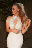 Mermaid Wedding Dress Appliques Bridal Gown With Beads