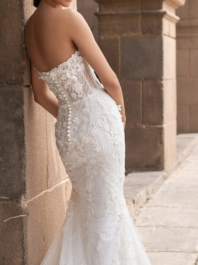 Mermaid Plus Size Boho Wedding Dress with Sleeves