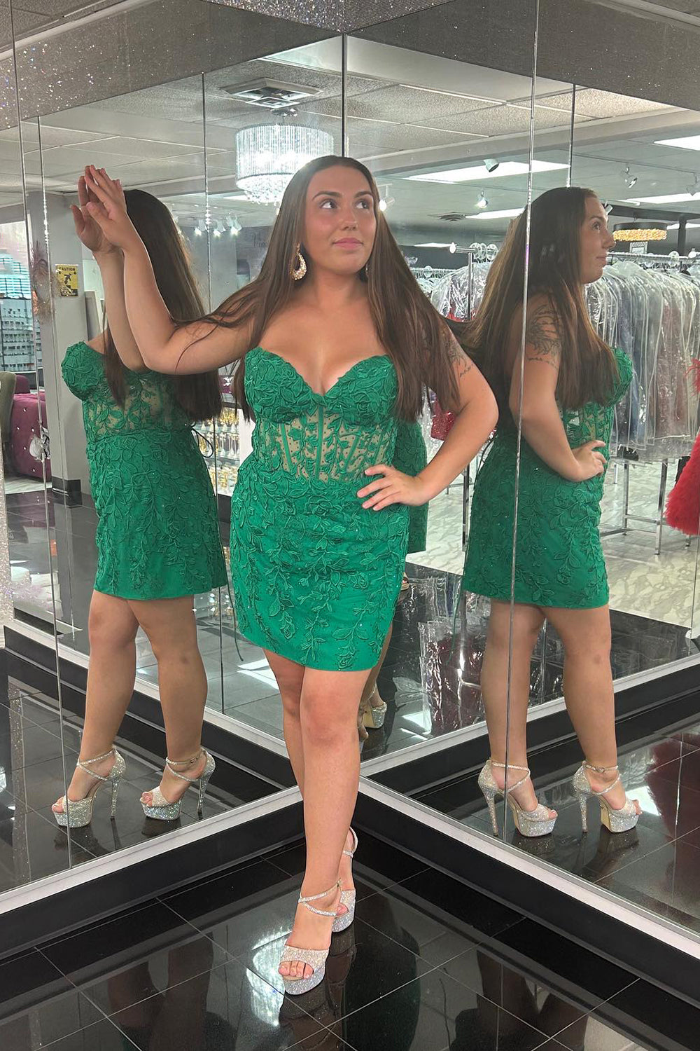 Mint Homecoming Dresses Lace Sweetheart Tight Short Cocktail Dresses