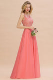Modern Lace Elegant Simple Sleeveless Maxi Bridesmaid Dress