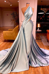 Modern One Shoulder Long Mermaid Evening Dress Ruffles Online