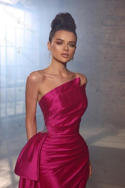 Modern Sleeveless Holiday Dress Fuchsia Long Prom Dresses Split Long Modern Sleeveless Holiday Dress Fuchsia Long Prom Dresses Split Long