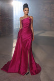 Modern Sleeveless Holiday Dress Fuchsia Long Prom Dresses Split Long