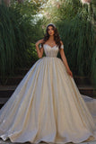 Modern Sweetheart Sleeveless Off-The-Shoulder Lace Bridal Dress with Ruffles