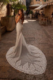 Modern sweetheart sleeveless mermaid lace Bridal Gowns