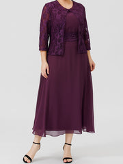 Mother of the Bride A Line Dress Featuring Applique and Jacket