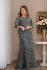 Mother of the Bride Column Sheath Dress Featuring Applique
