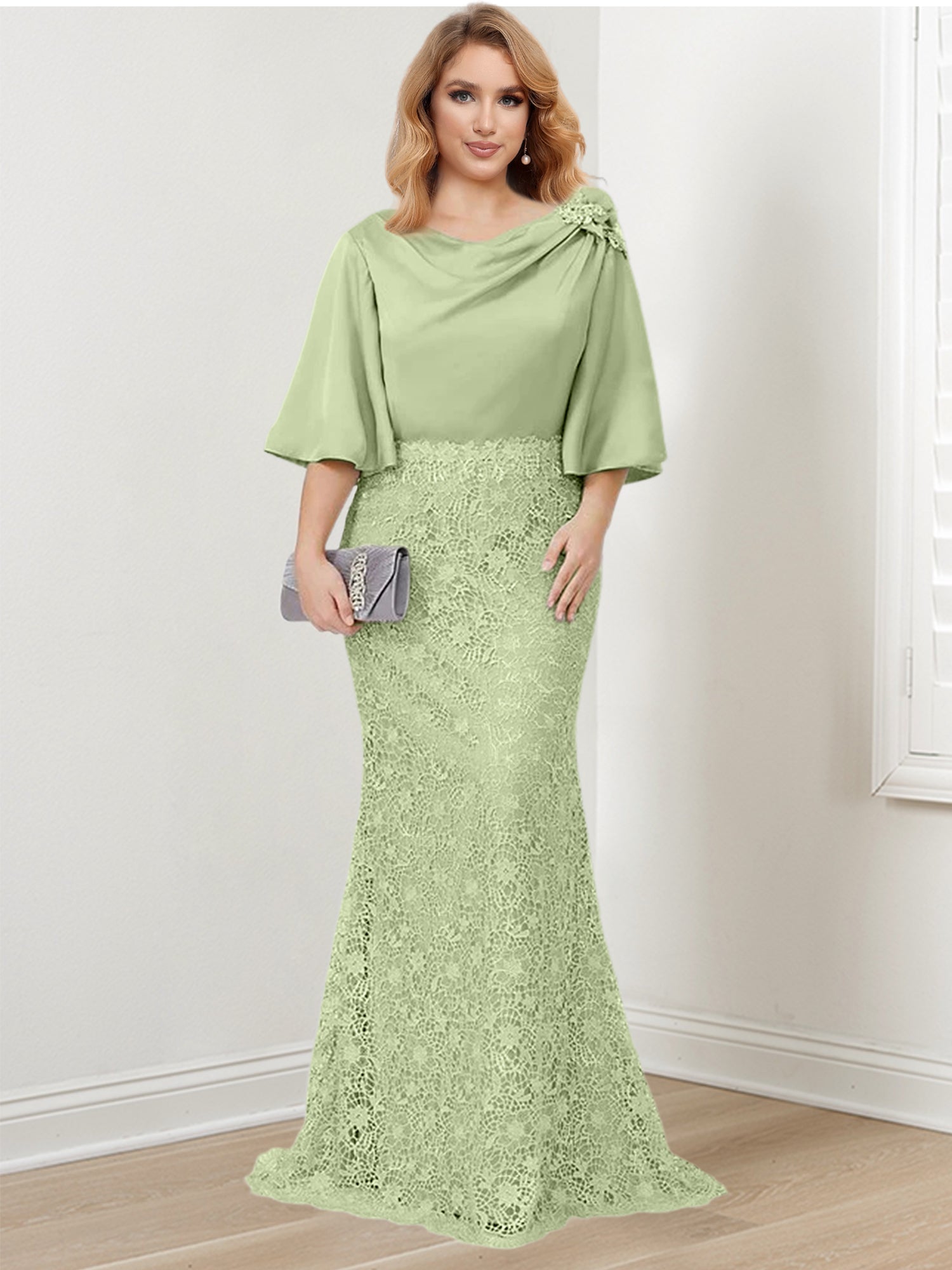 Mother of the Bride Trumpet Mermaid Dress Featuring Applique