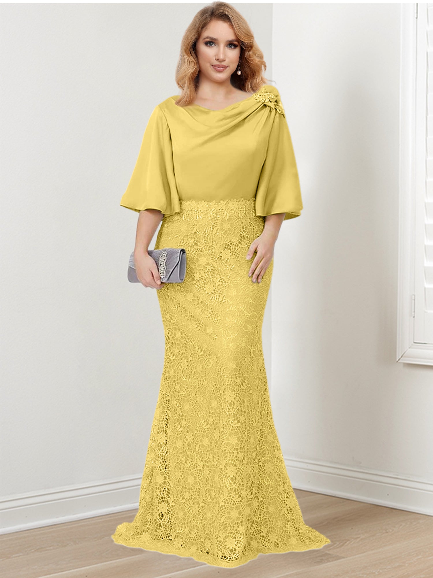 Mother of the Bride Trumpet Mermaid Dress Featuring Applique