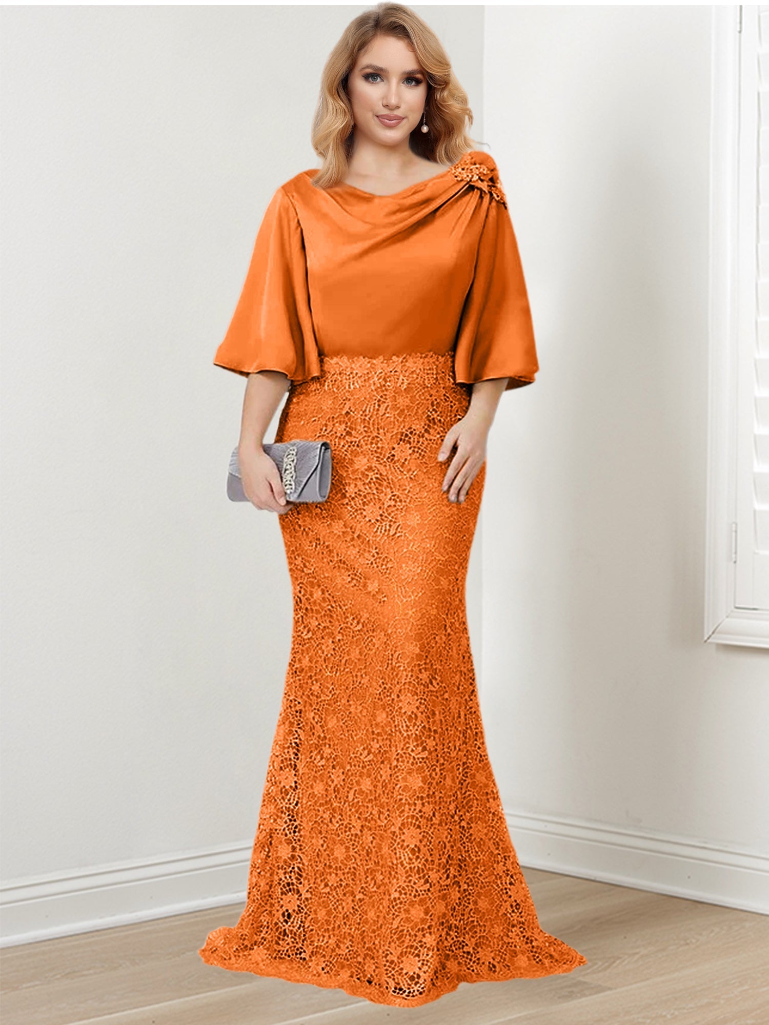 Mother of the Bride Trumpet Mermaid Dress Featuring Applique