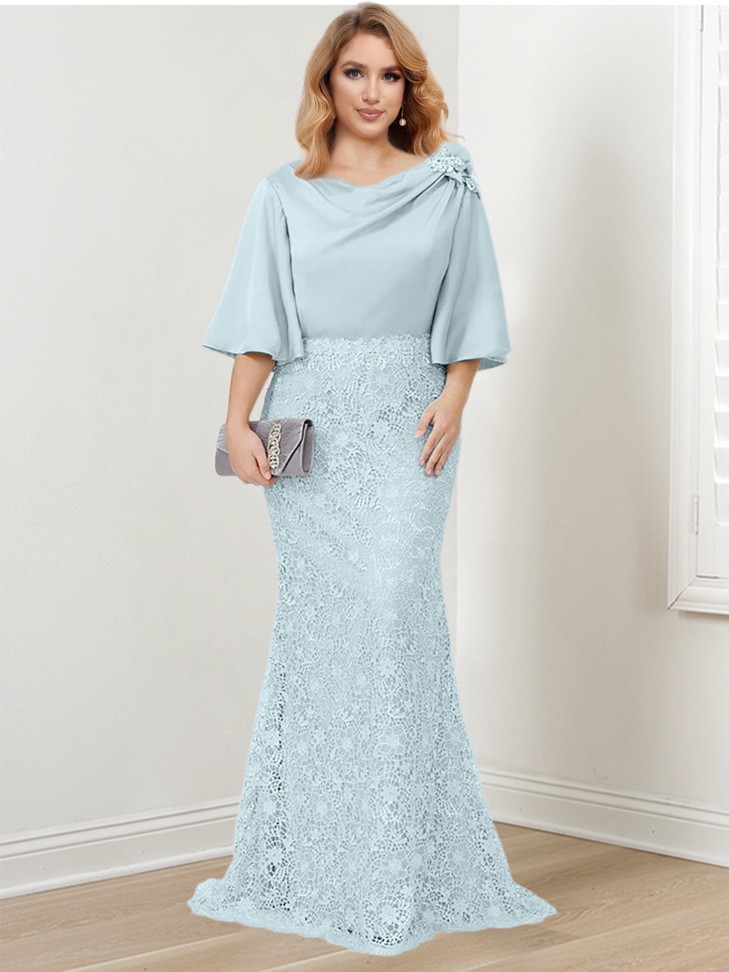 Mother of the Bride Trumpet Mermaid Dress Featuring Applique