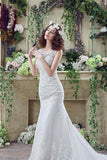 New Arrival Mermaid Lace Applique Bridal Gown Latest Custom Made Wedding Dress with Train CPS247