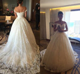 New Arrival Off the Shoulder Ball Gown Wedding Dress Crystal Lace Bridal Gown