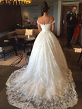 New Arrival Off the Shoulder Ball Gown Wedding Dress Crystal Lace Bridal Gown