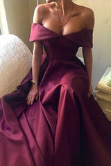 New Arrival Sexy A-Line Off-The-Shoulder Short-Sleeves Prom Dresses