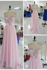 New Arrival Sweetheart Chiffon Prom Dress A-Line Crystal Formal Occasion Dresses
