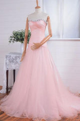 New Arrival Sweetheart Crystal Prom Dress A-Line Tulle Beading Formal Occasion Dresses