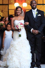 New Arrival Sweetheart Crystal Wedding Dress Mermaid Organza Court Train Bridal Gown