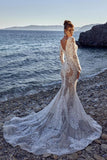 New Long Mermaid Lace Wedding Dresses With Long Sleeves