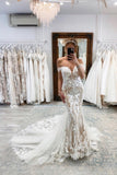 New Long Mermaid Off-the-shoulder Lace Sleeveless Bridal Gowns