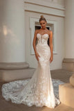 Noble sweetheart sleeveless mermaid lace Bridal Gowns