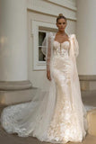 Noble sweetheart sleeveless mermaid lace Bridal Gowns