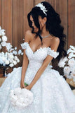 Off The Shoulder Appliques Luxury Wedding Dresses Princess Ball Gown Sexy Bride Dress