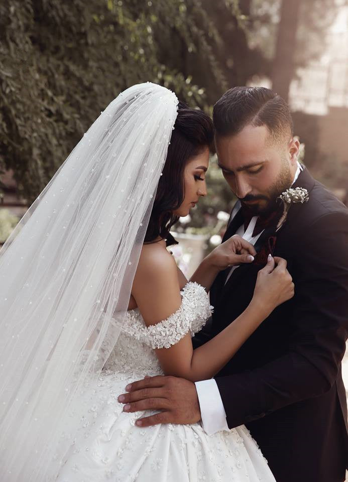 Off The Shoulder Beads Appliques Wedding Dresses | Princess Sexy Ball Gown Royal Wedding Dress