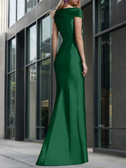 Off The Shoulder Sleeveless Pleated Asymmetrical Ruffled Dress for the Mother of the Bride