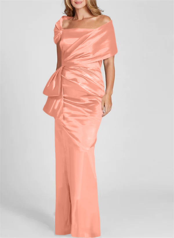Off the Shoulder Long Sheath Column Gown for the Mother of the Bride