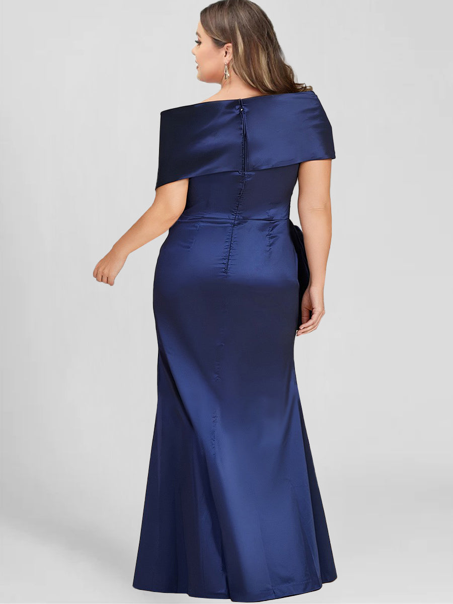 Off the Shoulder Long Sheath Column Gown for the Mother of the Bride