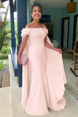 Off the Shoulder Sleeveless Long Mermaid Evening Formal Dress With Appliques