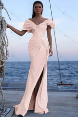 Off the Shoulder Sleeveless Long Mermaid Evening Formal Dress With Sequined