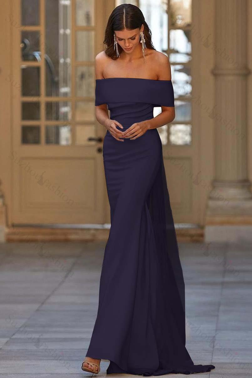 Off the Shoulder Strapless Mermaid Long Evening Formal Dress With Tulle