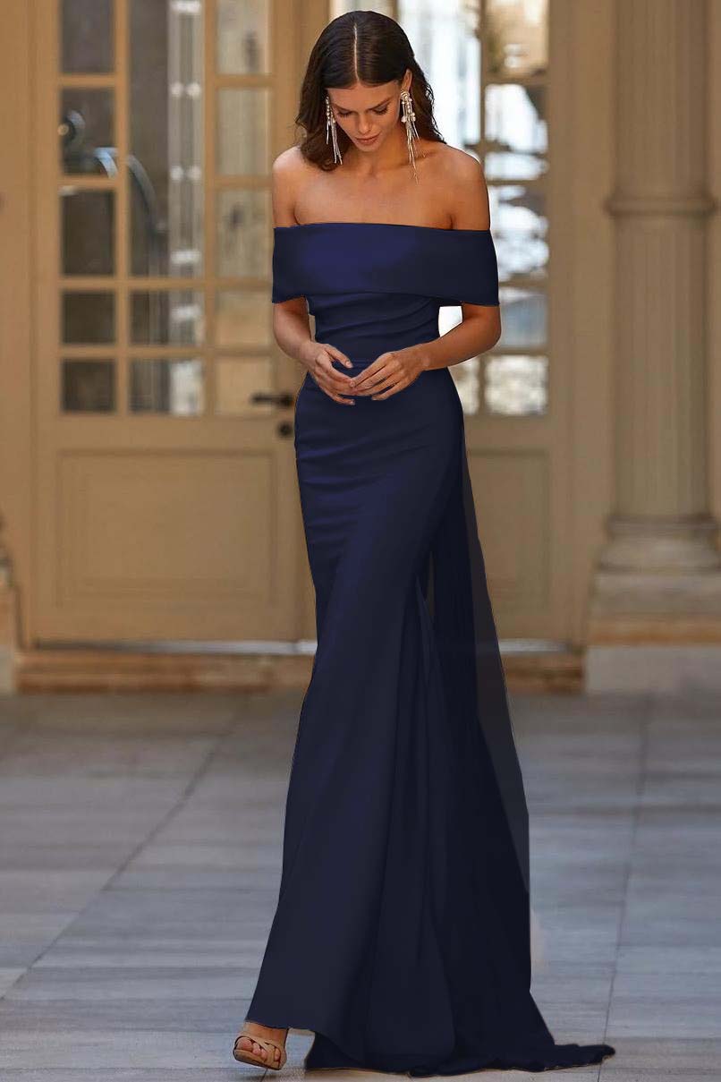 Off the Shoulder Strapless Mermaid Long Evening Formal Dress With Tulle