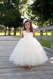 One Shoulder Ball Gown Children Dress with Flowers New Arrival Tulle  Girl Dresses
