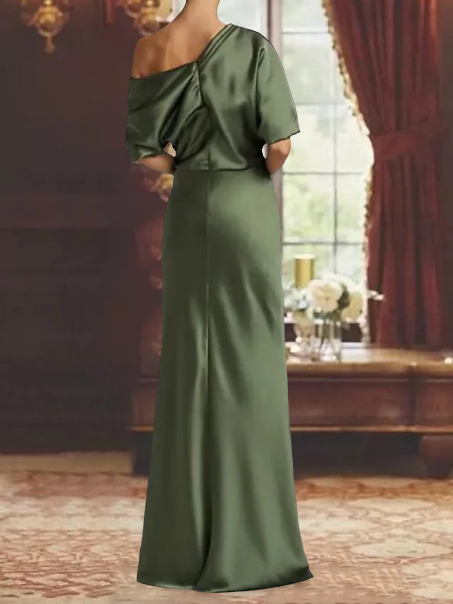 One Shoulder Column Gown for the Mother of the Bride