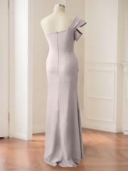 One Shoulder Long Mermaid Trumpet Mother of the Bride Gown with Side Split