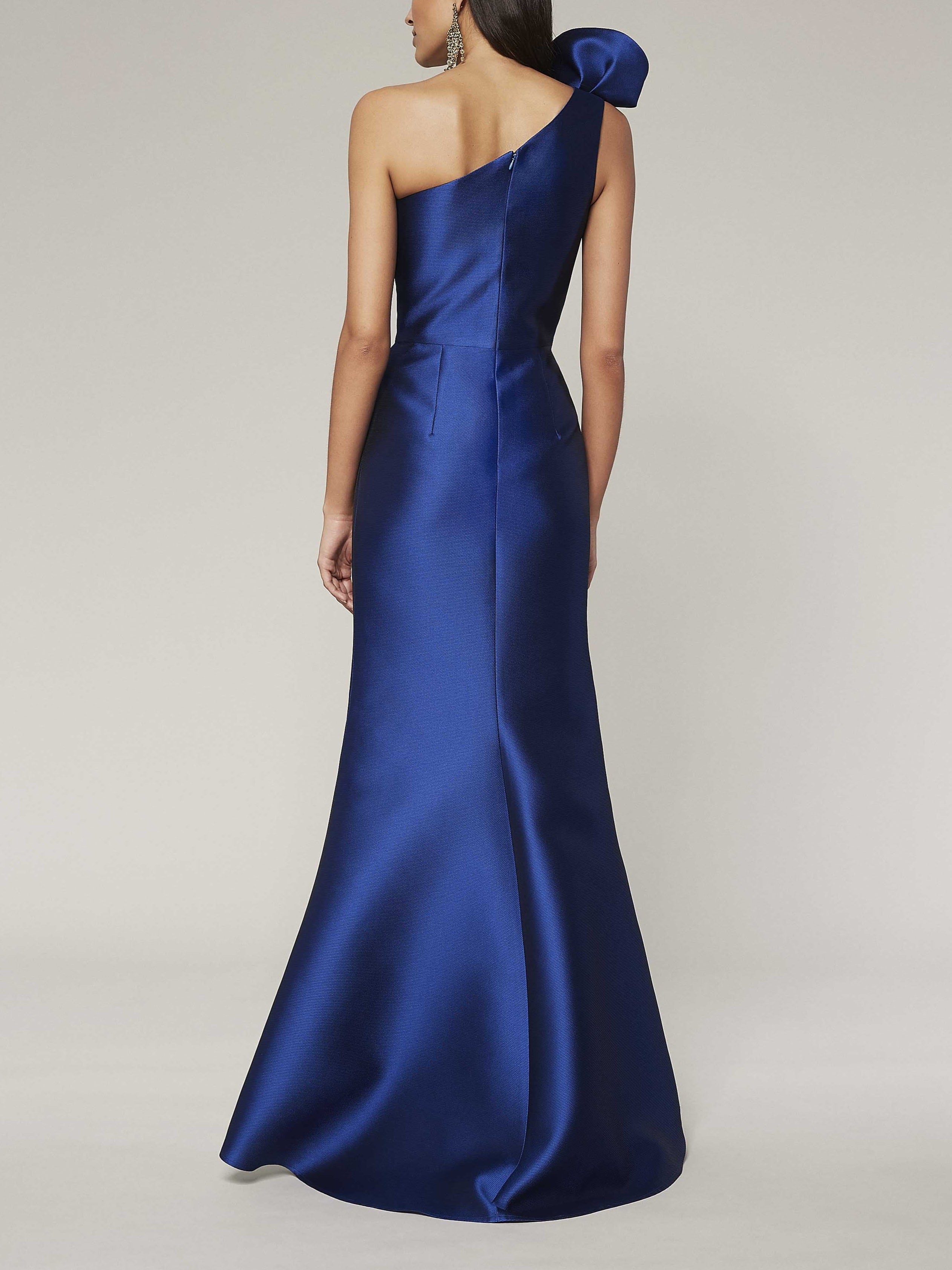 One Shoulder Sleeveless A Line Long Mother of the Bride Dress with Side Split